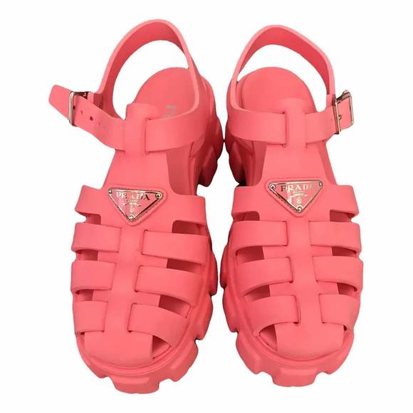 NEW PRADA women's fisherman sandals in pink - Picture 1 of 1